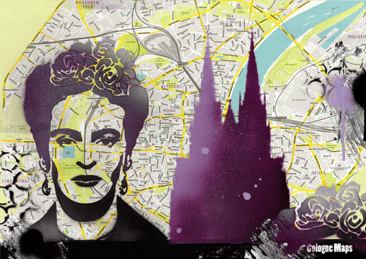 Art City Map "Frida visit Cologne" GEA.24.5 UNIKAT   DINA2