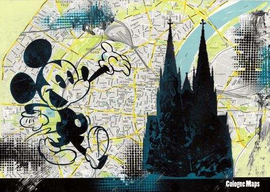 Art City Map "Mickey visit Cologne" GEA.24.9 UNIKAT  DINA2