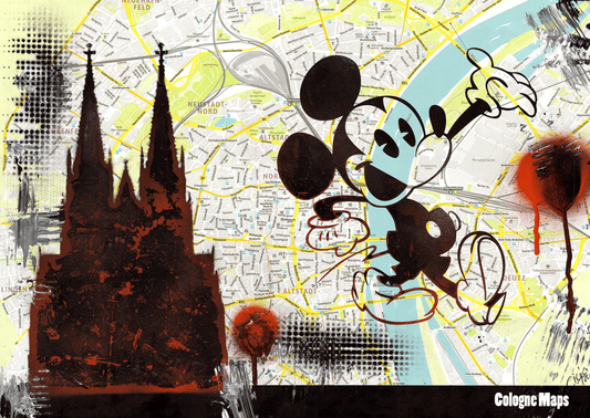 Art City Map "Mickey visit Cologne" - GEA.24.8 UNIKAT  DINA2