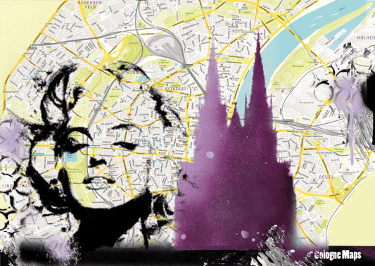 Art City Map "Marilyn visit Cologne" - GEA.24.38 UNIKAT DINA2